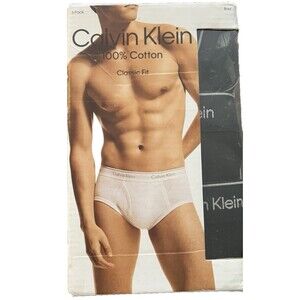 Calvin Klein Briefs Underwear 3 Pack Classic Fit sz XL 100% Cotton Black NEW